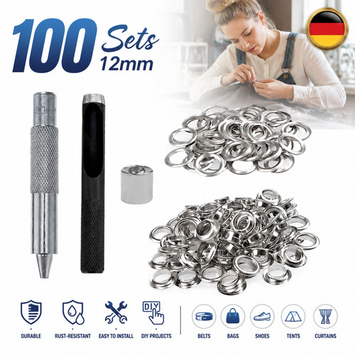 Metallösen 100tlg 12mm silber - metallösen,